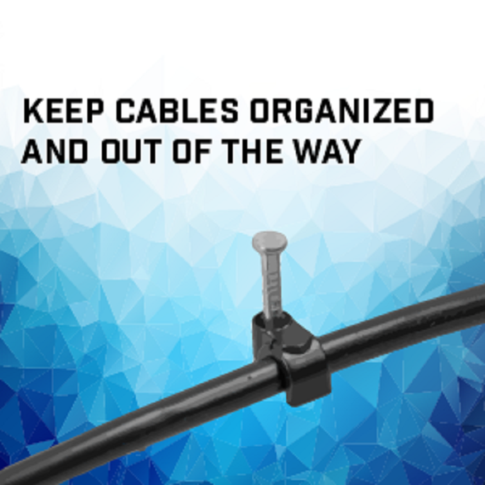 QualGear 4mm Cable Clips, NAAV-CC4-B-100-P-6PK Black, 100 pieces (6 Pack)