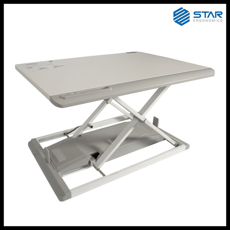 OPEN BOX - Star Ergonomics Portable Electric Standing Desk Converter, White – SE91