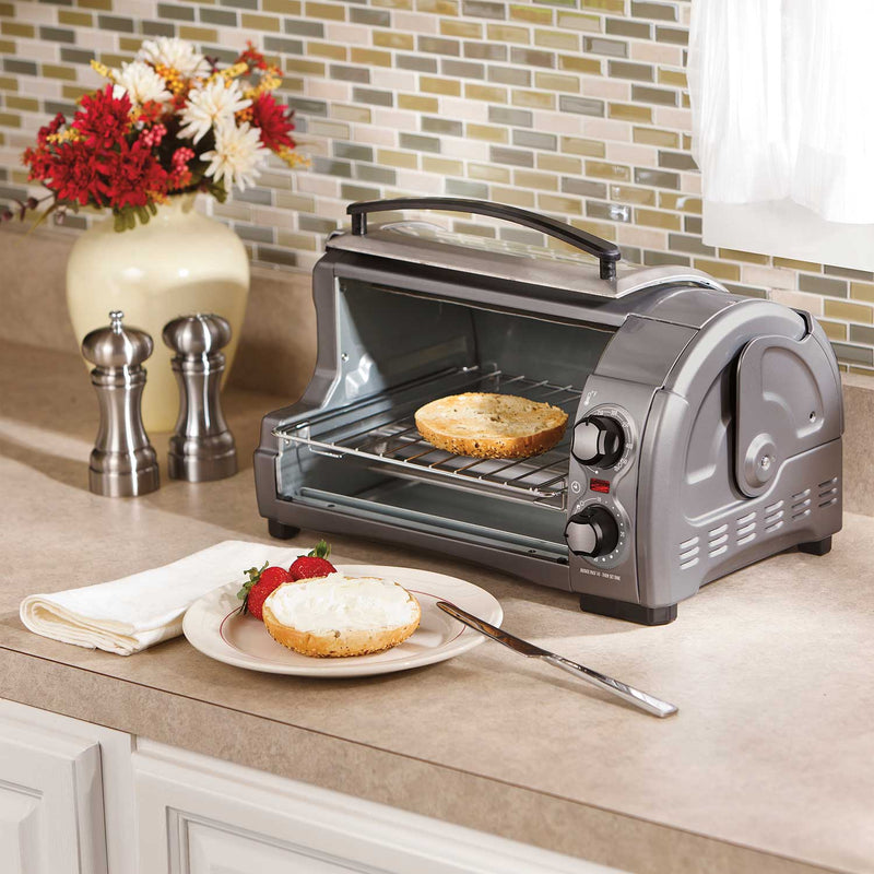 Hamilton Beach 31334D Easy Reach 4 Slice Toaster Oven with Roll-Top Door