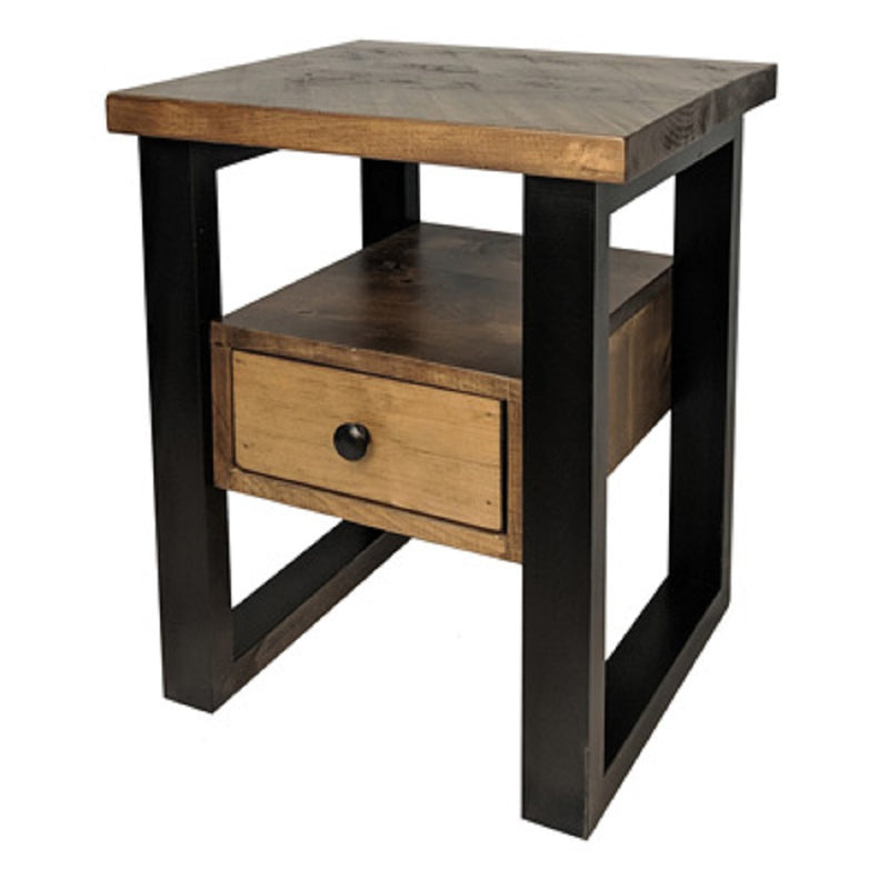 NAAV-392 Handcrafted Farmhouse End Table Authentic Canadian Made Rustic Pine Furniture