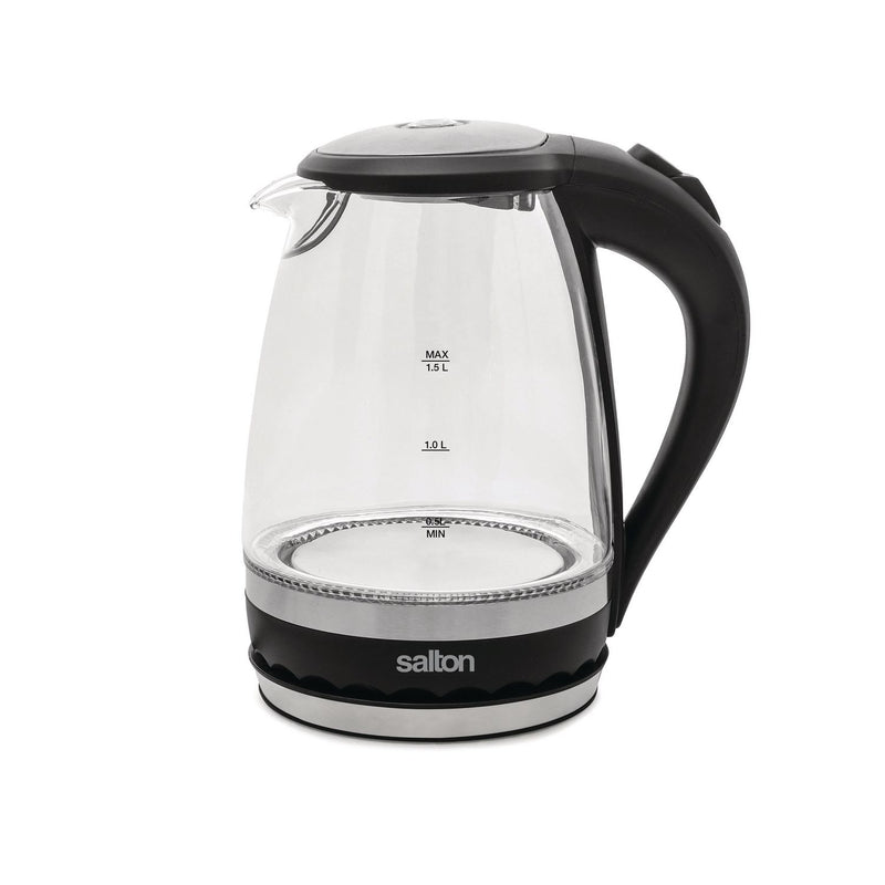 Salton Cordless Electric Compact Glass Kettle, Water Boiler and Tea Heater 1.5 L/Qt, GK1831