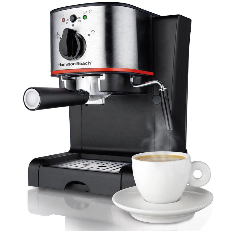 Hamilton Beach Espresso & Cappuccino Maker, Black & Stainless (40792)