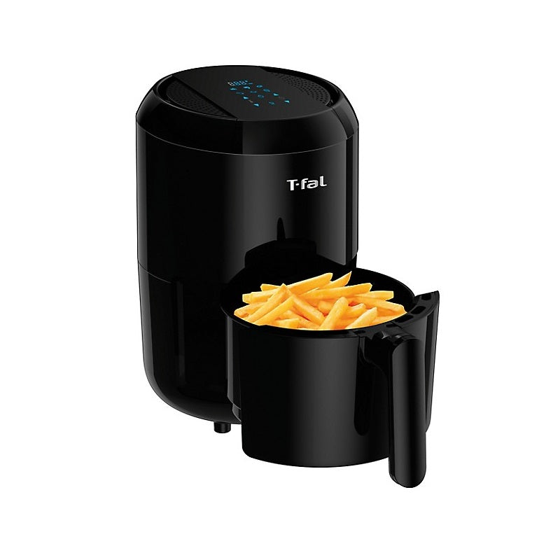 T-Fal EY301850 Easy Fry Compact Duo Precision 1.69Qt/1.6L Air Fryer, Fry, Grill, Roast, Bake, Black (Refurbished)