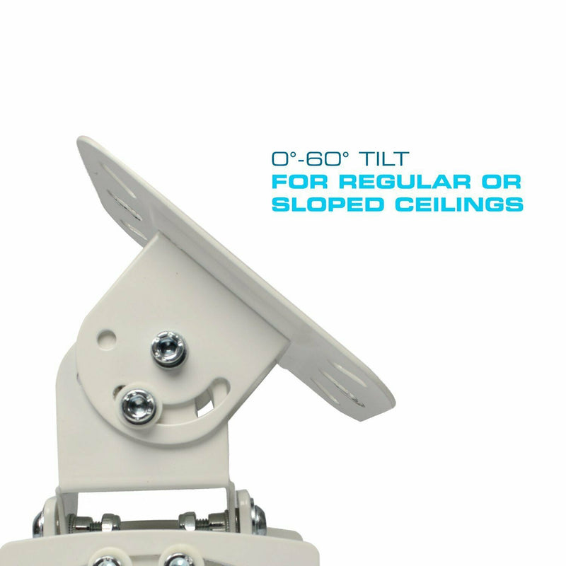 QualGear® PRB-717-WHT 6.6" - 16" Top Quality Universal Ceiling Projector Mount with Free 3FT High-Speed HDMI 2.0 Cable