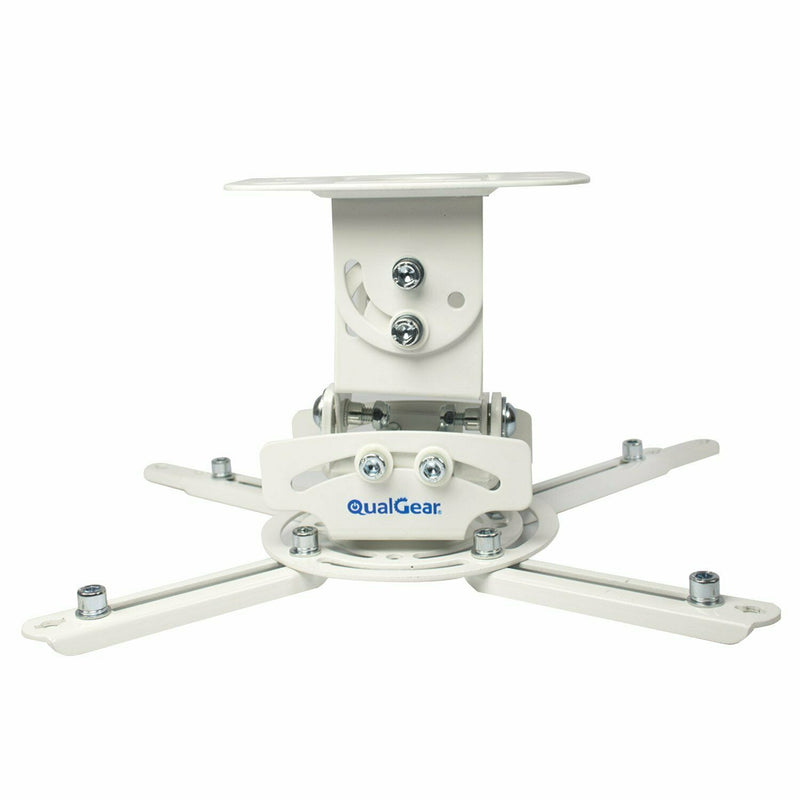 QualGear® PRB-717-WHT 6.6" - 16" Top Quality Universal Ceiling Projector Mount with Free 3FT High-Speed HDMI 2.0 Cable