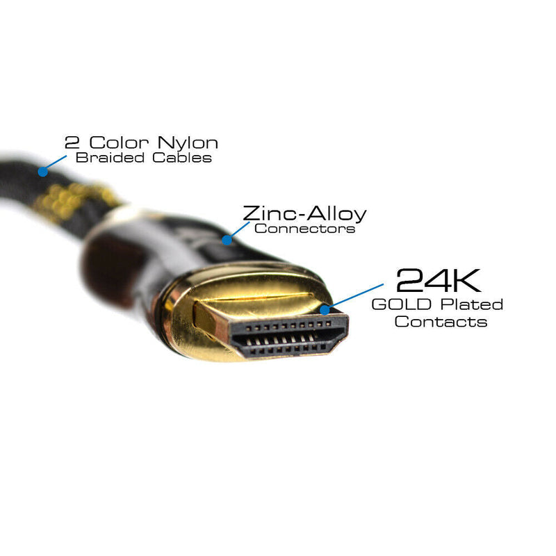 OPEN BOX - QualGear® 3 Feet High Speed HDMI Premium Certified 2.0b cable with 24K Gold Plated Contacts, Supports 4K Ultra HD, 3D, 18Gbps, Audio Return Channel,100% OFC Copper, Ethernet (QG-PCBL-HD20-3FT)