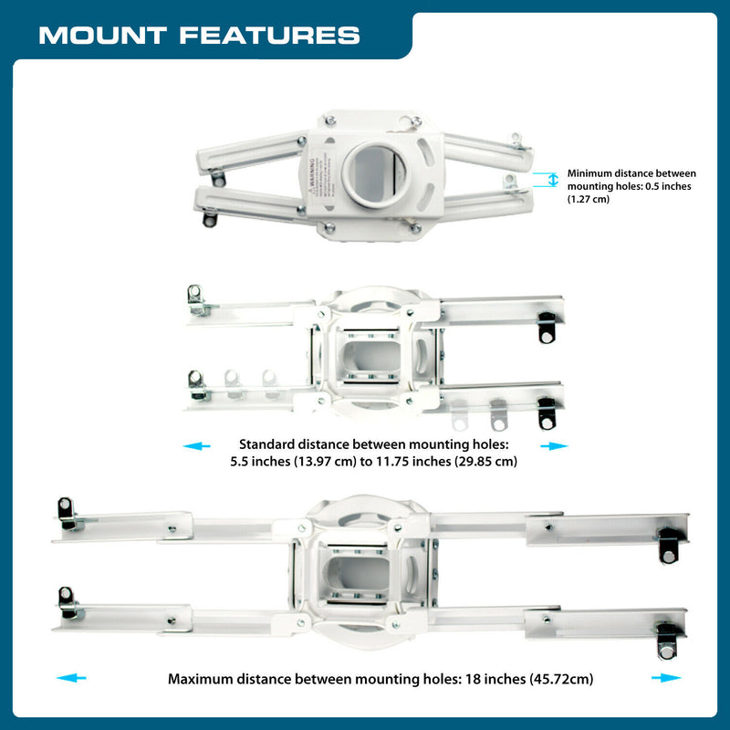 QualGear® Pro-AV QG-KIT-CA-3IN-W 3"-1.5" Joist Ceiling Adapter Projector Mount