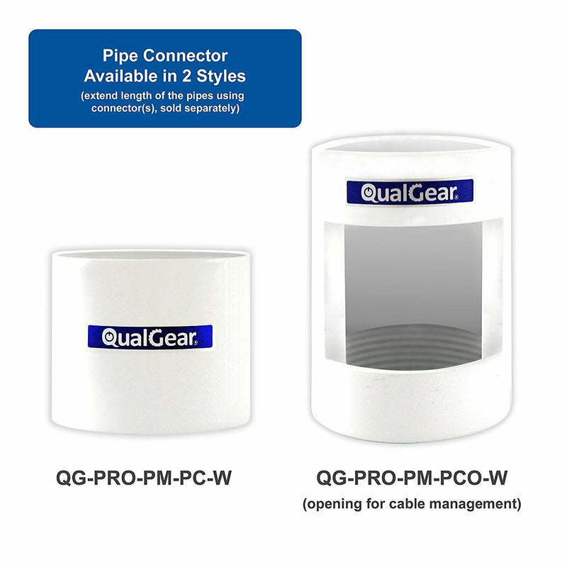 QualGear® QG-PRO-PM-1FT-W Pro-AV 1.5" Fixed Length Extension Compatible Mounts