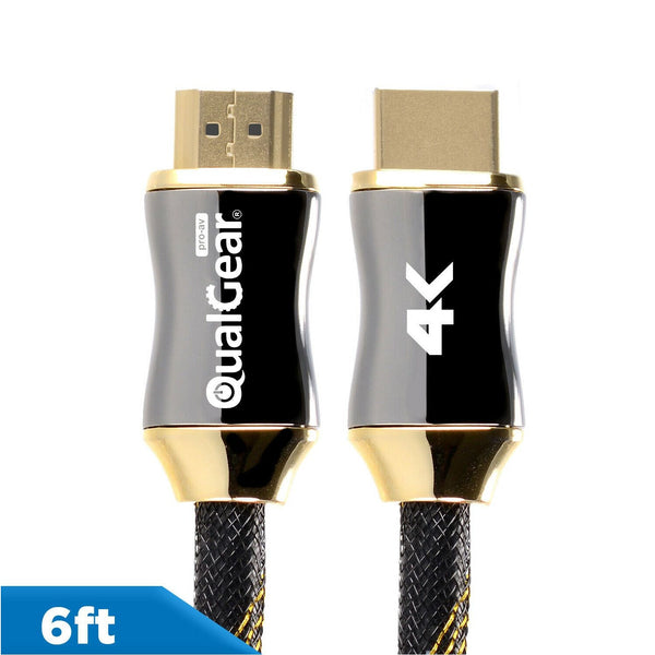 OPEN BOX - QualGear® 6 Feet High Speed HDMI Premium Certified 2.0b cable with 24K Gold Plated Contacts, Supports 4K Ultra HD, 3D, 18Gbps, Audio Return Channel,100% OFC Copper, Ethernet (QG-PCBL-HD20-6FT)