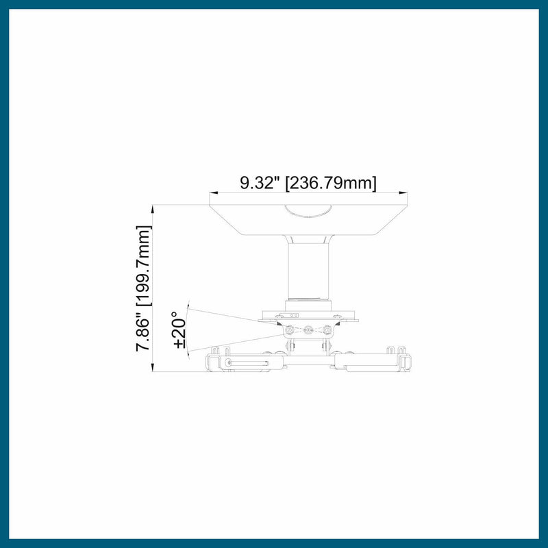 QualGear® Pro-AV QG-KIT-CA-3IN-B 3"- 1.5" Kit Ceiling Adapter Projector Mount