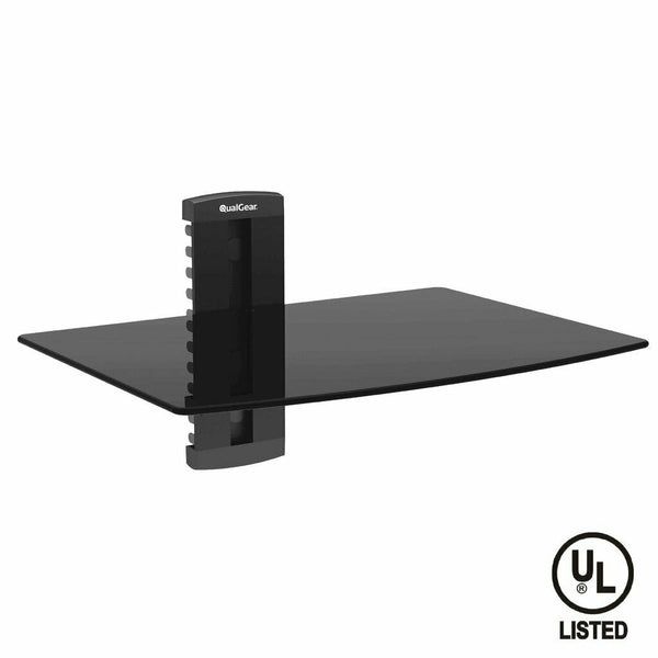 QualGear® UL Listed Universal Single Shelf Wall Mount for A/V Components, Black (QG-DB-001-BLK)