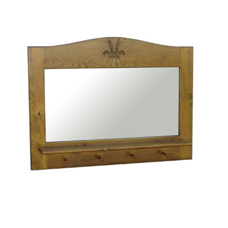 Handcrafted Wheat Sheaf Mirror Authentic Canadian Made Rustic Pine Furniture