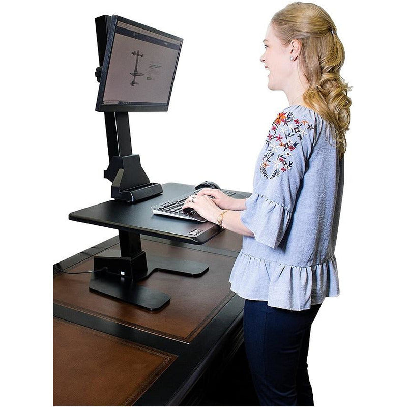 OPEN BOX - Star Ergonomics Electric Sit-Stand Workstation SE04E1WB -Motor Driven Height Adjustment, Flexible Monitor