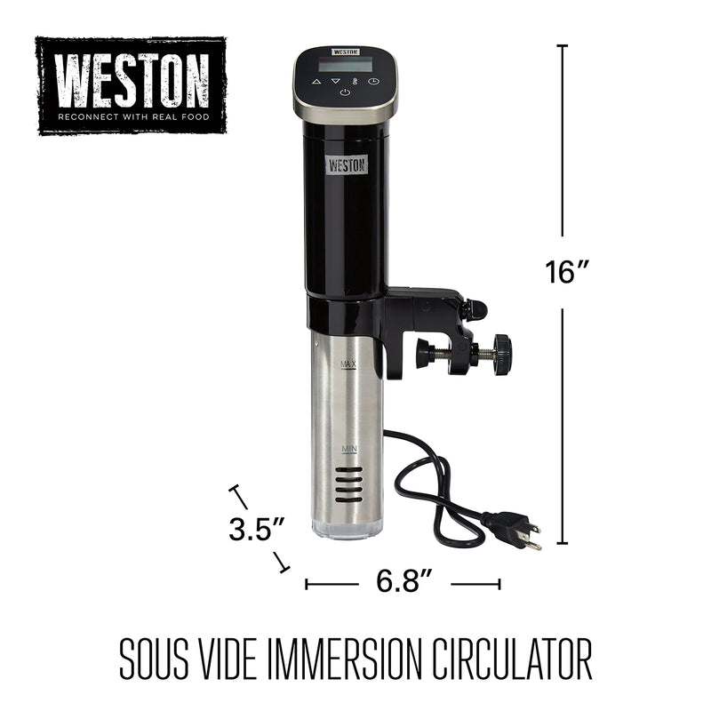 Weston Sous Vide Immersion Circulator with Digital Controls and Display, 800W, Black (36200)
