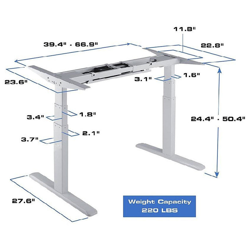 OPEN BOX - Star Ergonomics 3 Stage Dual Motor Electric Sit-Stand Desk Frame- SE07E1FW [Tabletop Not Included]