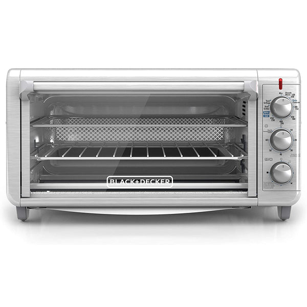 BLACK+DECKER Crisp ‘N Bake Stainless Steel Air Fry Toaster Oven, Extra Wide 8 Slice, 5 Functions, TO3265XSSC