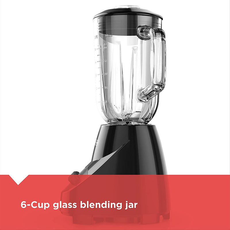 Black+Decker Countertop Blender with 5-Cup Glass Jar, 10-Speed Settings, Black, BL2010BGC