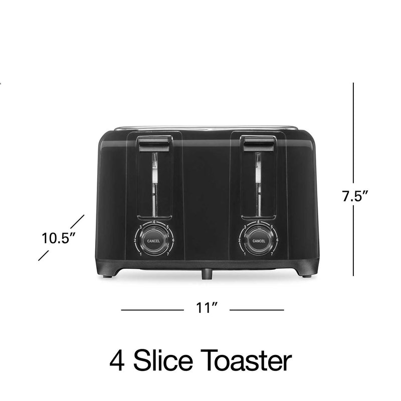 Proctor Silex 4-Slice Extra-Wide Slot Toaster with Cool Wall, Shade Selector, Toast Boost, Auto-Shutoff and Cancel Button, Black (24215)