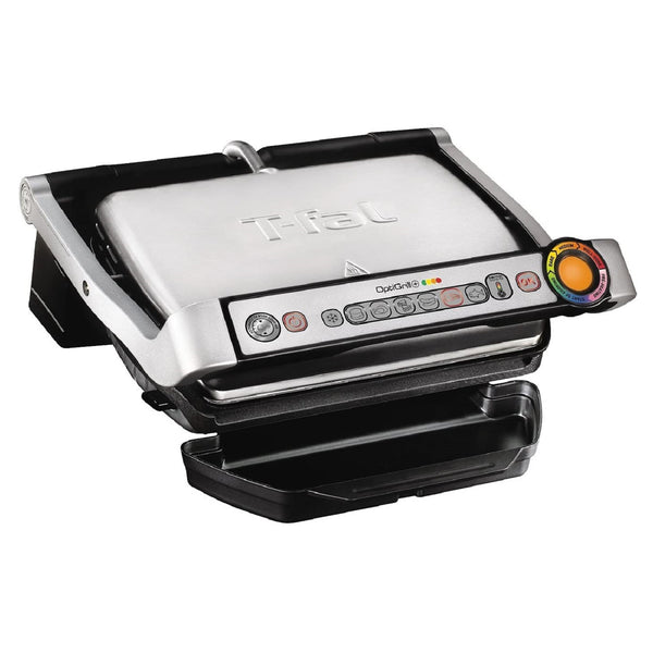 T-Fal GC712D54 Stainless Steel OptiGrill Plus Grill with Automatic Sensor Cooking Electric Grill- Blemished Packaging with 1 Year Manufacturer Warranty (Refurbished)