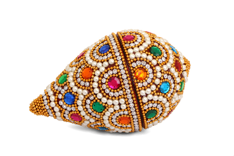 Handcrafted Coconut Cover with Decorative Kundan Work Festival Collection