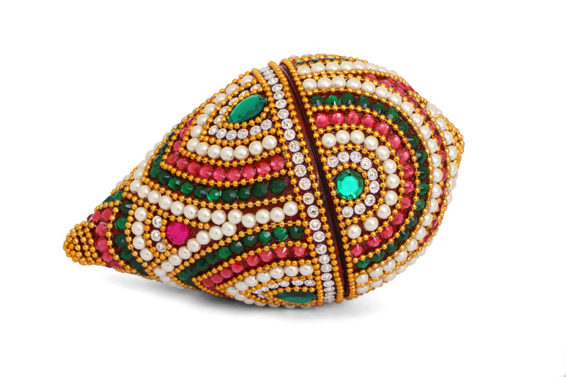 NaavYa Handcrafted Coconut Cover with Decorative Kundan Work Festival Collection