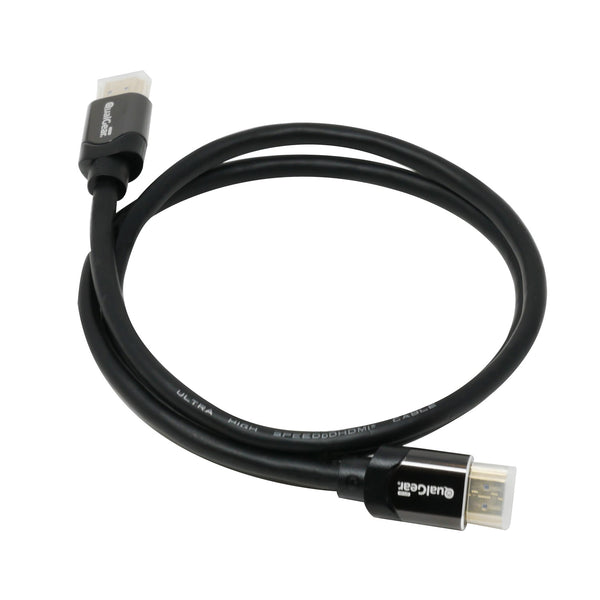 QualGear QG-CBL-HD21-3FT HDMI 2.1, Length 3 feet, cables support HDR, 8K @ 60 Hz, and 4K @ 120 Hz and ultimate speeds of 48 Gbps, 3D, Ethernet, Audio Return Channel