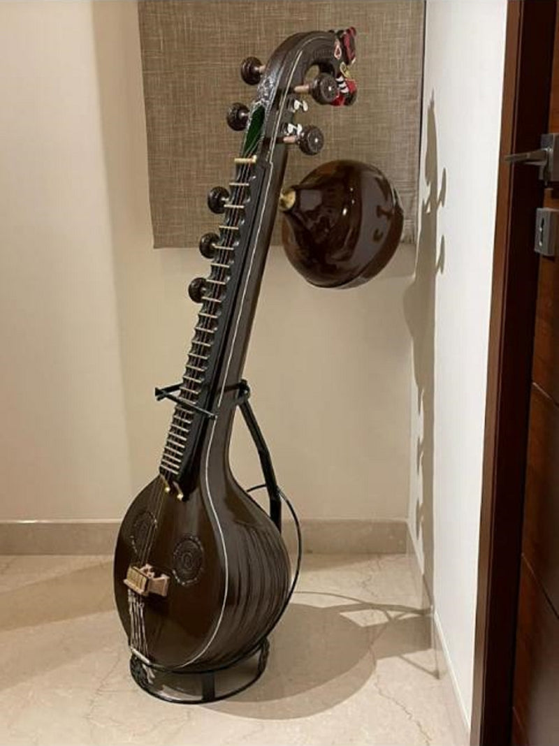 Dark Brown Veena- Plain Ekanda Veena- Custom Made (Made with Using One Wooden Piece, Without Join)