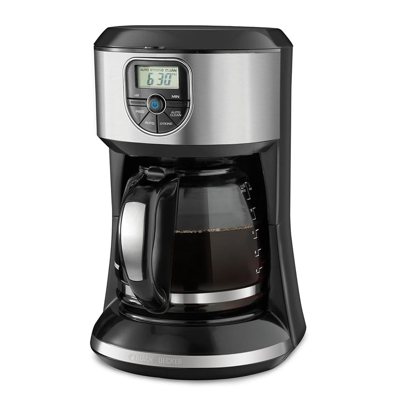Black+Decker Coffee Maker, 12 Cup, Programmable, Black and Silver, CM4000SC
