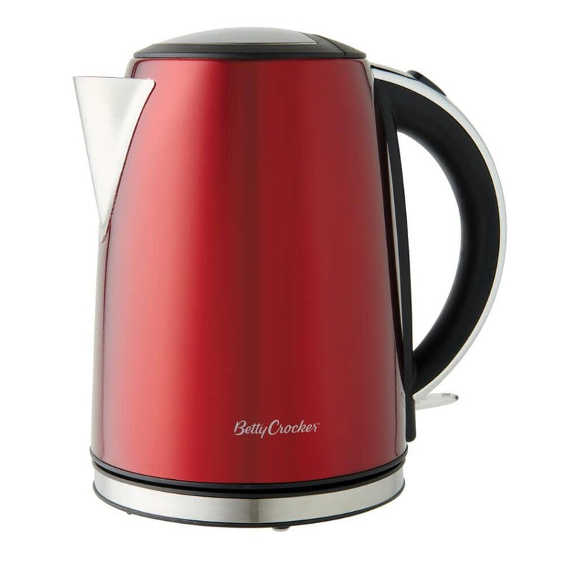 Betty Crocker 1.7 L Signature Red Cordless Jug Kettle 1500W with 360° Base (Refurbished)