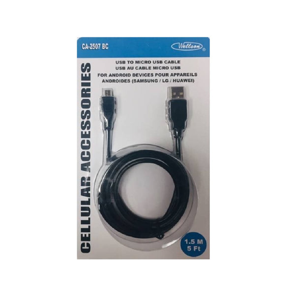 Wellson 5ft USB To Micro USB Cable (For Samsung Phone)
