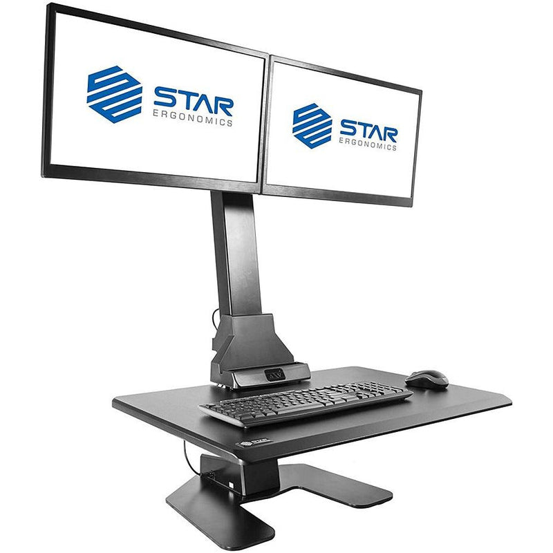 OPEN BOX - Star Ergonomics Dual Monitor Electric Sit-Stand Workstation Premium Series- SE05E2WB