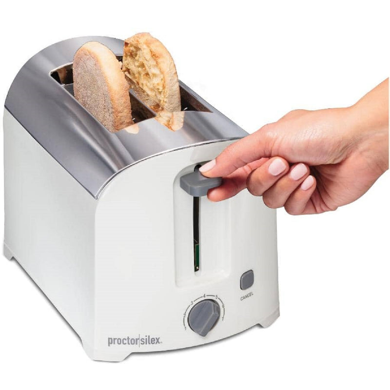 Proctor Silex 22632PS 2 Slice Toaster, 1 units, white & chrome