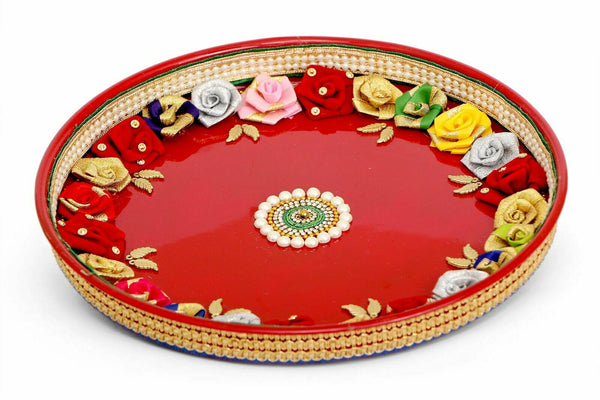 Wedding Plate Handmade Festival Collection 11" Haldi Kumkum Mehendi Rakhi Thali