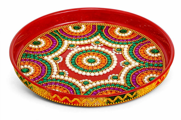 Beautiful Handmade Festival Collection Pooja Plate 11" Decorative Pooja Thali