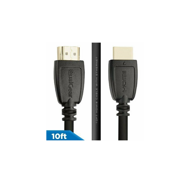 OPEN BOX- Qualgear® 10 Feet High Speed HDMI 2.0 cable with 24k Gold Plated Contacts, Supports 4k Ultra HD, 3D, Upto 18Gbps, Ethernet, 100% OFC (QG-CBL-HD20-10FT)