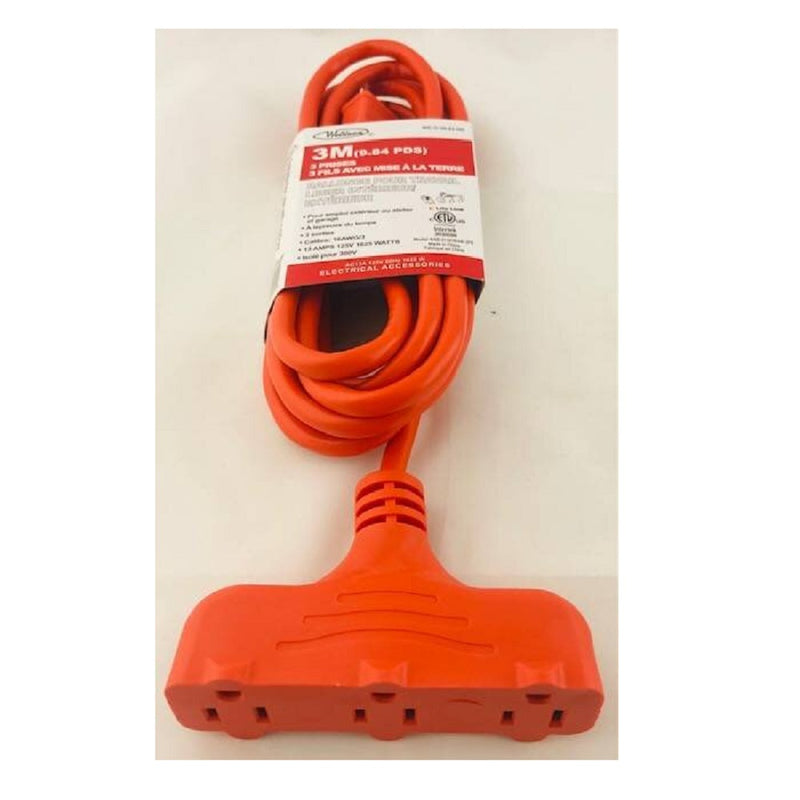 Wellson 3m Elect Ext Cord With 3 Outlets