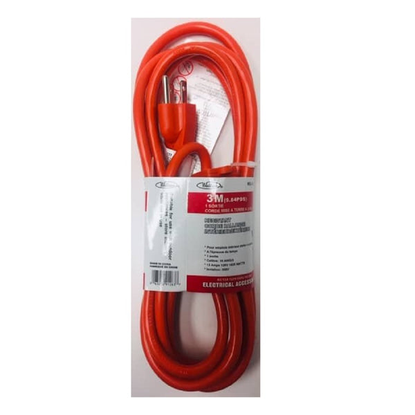 Wellson 3m Electrical Extension Cord In 3 Pronge With 1 Outlet for Indoor (Cul)