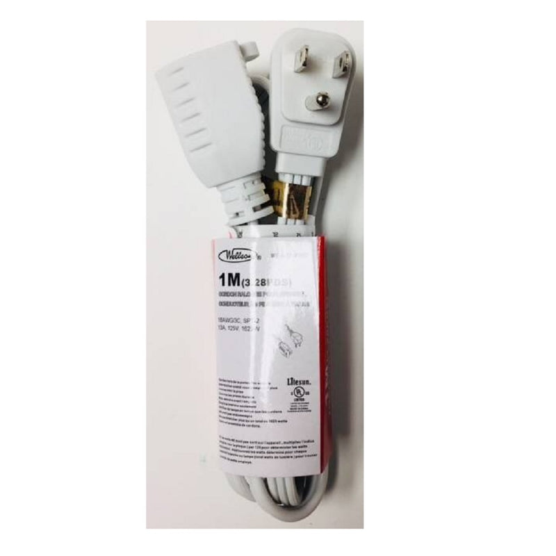 Wellson 1m Electrical Extension Cord In 3 Pronge With 1 Outlet In Right Angle (Cul)
