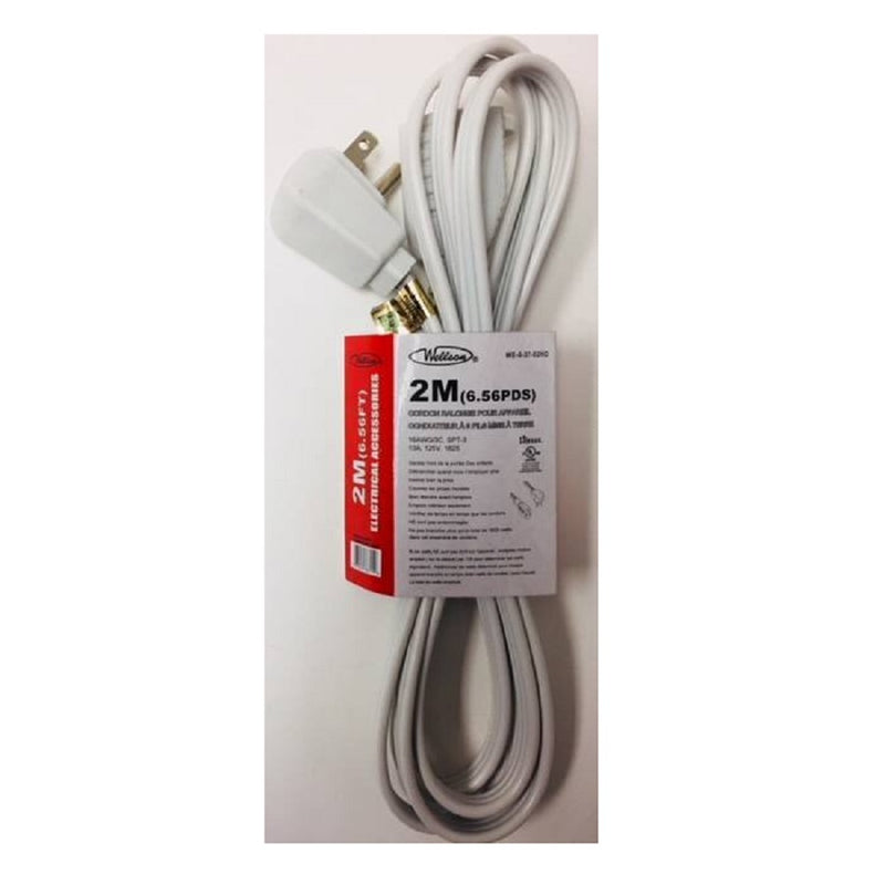 Wellson 2m Electrical Extension Cord In 3 Pronge With 1 Outlet In Right Angle (Cul)