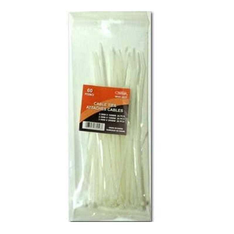 Wellson 60 Pcs Cable Tie In 6" & 8" Asst Size (2.5 Mm X 100 Mm, 2.5 Mm X 150 Mm, 3.5 Mm X 200 Mm)