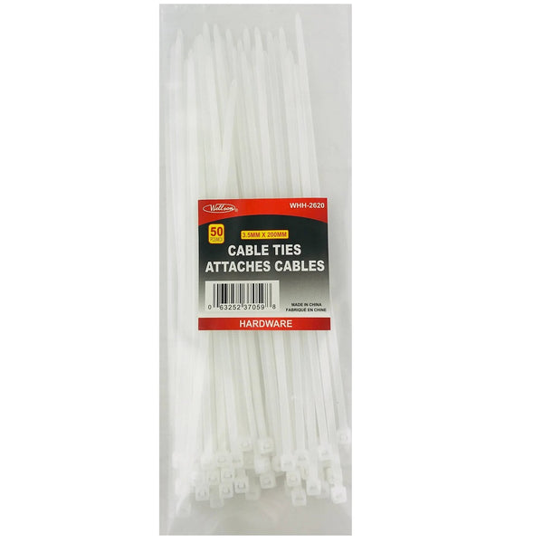 Wellson 50 Pcs 8" Cable Tie (3.5 Mm X 200 Mm)